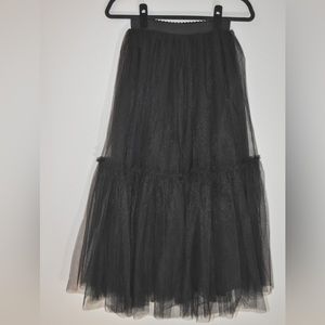 Elastic Waist Black Tiered Tutu Princess Tulle Skirt